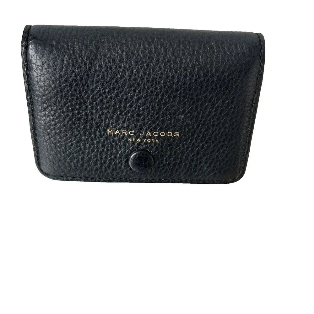 Marc Jacobs Card Case/Cardholder Black Leather Unisex 4.3